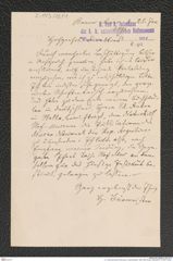 k.k. naturhistorisches Hofmuseum, Intendanzakten 1885-1896 (Hauer), Aktenzahl Z.173/1891, Seite 1